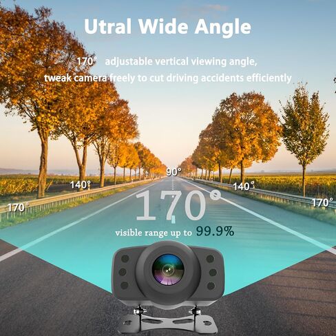 Wireless Backup Camera, RVInWest 1080P WiFi Waterproof Night Vision Wide View Angle, Stable Sign Front Rear View Camera for Car Truck SUV Pickup Camper Van Trailer for iPhone iPad Android Smartphone in Kuwait