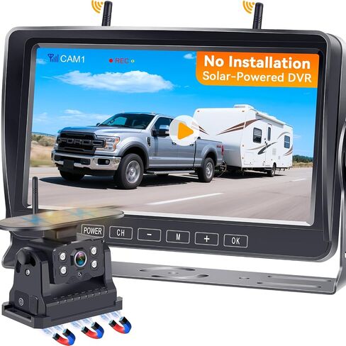 HD 1080P Wireless Backup Camera for RV: Easy Install for Furrion Pre-Wired | Plug & Play Stable Signal Camper Camera - 7 Inch Clear Day & Night Vision Monitor Fits Camper Trailer Fifth Wheels in Saudi Arabia