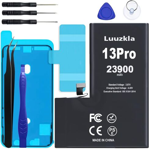 23900mAh (2025 New Upgrade) Battery Compatible with iPhone 13 Pro, Super Capacity Battery Compatible with iPhone 13 Pro, with Full Tool Kits-0 Cycle High Capacity (24-Month Service) in Kuwait