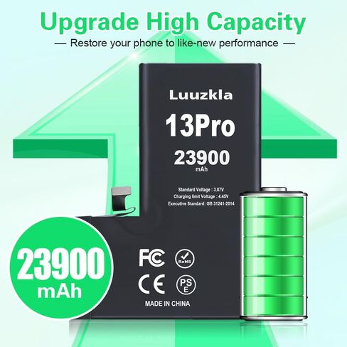 23900mAh (2025 New Upgrade) Battery Compatible with iPhone 13 Pro, Super Capacity Battery Compatible with iPhone 13 Pro, with Full Tool Kits-0 Cycle High Capacity (24-Month Service) in Kuwait