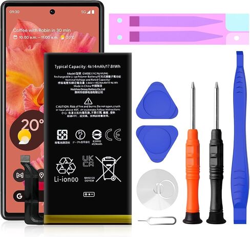 4614mAh Pixel 6 Battery Replacement Kits (New Upgraded) Compatible with Google Pixel 6 All Models with Adhesive and Repair Tool Kits (Pixel 6 Battery) in Kuwait