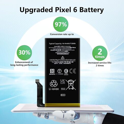 4614mAh Pixel 6 Battery Replacement Kits (New Upgraded) Compatible with Google Pixel 6 All Models with Adhesive and Repair Tool Kits (Pixel 6 Battery) in Kuwait