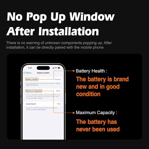No Pop-up ‘Unknown Part’ Warning for iPhone 14 Pro Max Diagnostic Battery, Truthfully Rated 4323mAh Battery Replacement for iPhone 14 Pro Max with Full Tool Kit in Kuwait