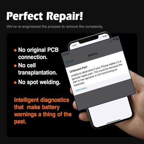 No Pop-up ‘Unknown Part’ Warning for iPhone 14 Pro Max Diagnostic Battery, Truthfully Rated 4323mAh Battery Replacement for iPhone 14 Pro Max with Full Tool Kit in Kuwait