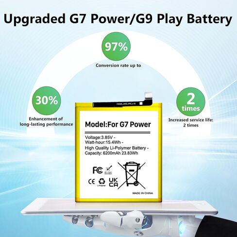 Replacement for Motorola Moto G 5G 2022 JK50 XT2213DL XT2213-3,[2026 New Upgraded] for Moto G Power 2021/G7 Power 4850mAh Standard Capacity Battery Include Complete Repair Tools kit in Kuwait