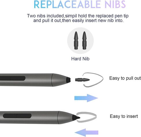 Pen for Microsoft Surface (2500-Hour Working Time), Stylus Pen for Surface Pro 11/10/X/9/8/7/6/5/4/3, Surface Go 3/2/1, Surface Book Laptop Studio 4/3/2/1, Palm Rejection, 1024 Levels Pressure in Saudi Arabia