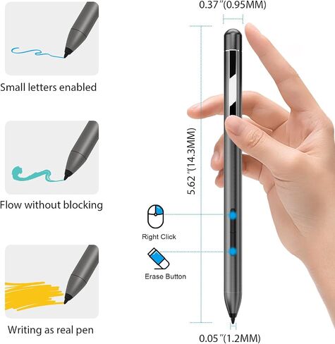 Pen for Microsoft Surface (2500-Hour Working Time), Stylus Pen for Surface Pro 11/10/X/9/8/7/6/5/4/3, Surface Go 3/2/1, Surface Book Laptop Studio 4/3/2/1, Palm Rejection, 1024 Levels Pressure in Saudi Arabia