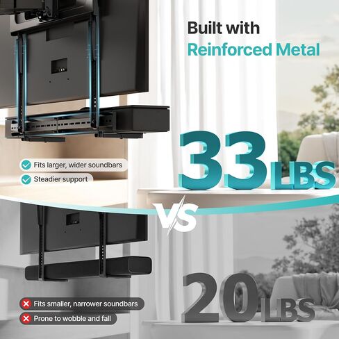 PEGZONE Universal Soundbar Mount 33Lbs Adjustable TV Soundbar Bracket in Saudi Arabia