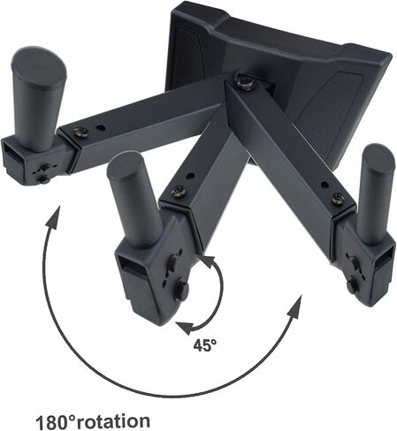 HW-339 Speaker Wall Mount, Wall Mount Speakers Brackets Support up to 100lbs Swivel & Tilt, PA Speaker Wall Mount for Large Speakers, Mounting Screws Hidden(2 packs, Black) in Saudi Arabia