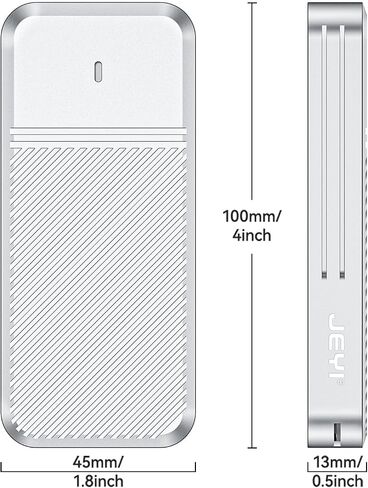 JEYI SSD Enclosure for MacBook 2013-2017, USB-C 3.2 20Gbps External SSD Case, Aluminum Alloy Cooling, Compatible with MacBook Air/Pro 12+16 Pin SSD (SSD Not Included) in Kuwait
