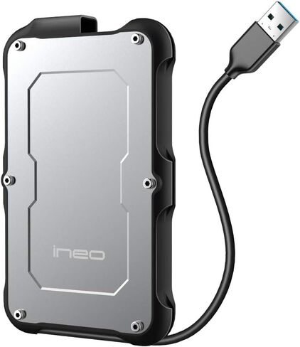ineo 2.5" USB 3.1 Gen 2 Type-C Rugged Waterproof & Shockproof External Hard Drive Enclosure for 9.5mm & 7mm SATA HDD/SSD [C2580] in Kuwait