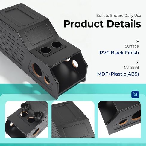 صندوق مضخم صوت وحدة التحكم المركزية متوافق مع 07-13 Chevy/GMC Crew | طاقم / كابينة فردية ورباعية MDF + بلاستيك (ABS) PVC باللون الأسود in Kuwait