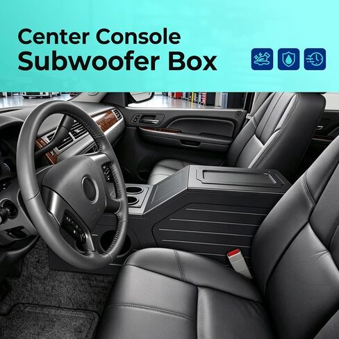 صندوق مضخم صوت وحدة التحكم المركزية متوافق مع 07-13 Chevy/GMC Crew | طاقم / كابينة فردية ورباعية MDF + بلاستيك (ABS) PVC باللون الأسود in Kuwait