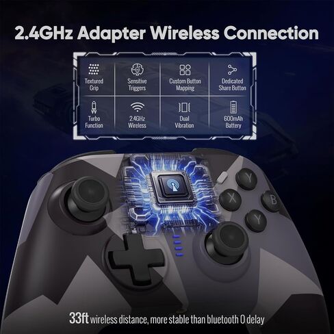 BETMI Wireless Controller for Xbox one/Series X|S/Windows 10/11(Dark Gray) | 2.4GHz Gaming Gamepad with Hall Effect Joystick, Back Button, Turbo/Macro/Dual Vibration, 3.5mm Audio Jack, for PC in Saudi Arabia