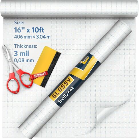 LA LLAMA Self Adhesive Clear Glossy Laminating Roll 16" x 10ft 3 MIL Multipurpose Laminating Film Roll Peel and Stick in Saudi Arabia