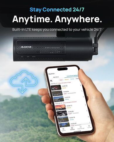 BlackVue DR970X LTE Plus II, 4K Dash Cam Front and Rear with 4G LTE, HDR | STARVIS 2, Free 64GB SD Card, 24H Parking Mode, Wi-Fi, App Control, Cloud Connectivity, Supports up to 1TB, Hardwire Cable in Kuwait