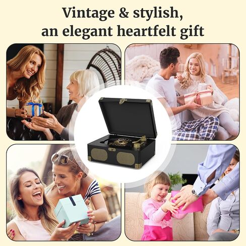 RetroAudio Portable Desktop CD Player with Built-in Speakers, Black | Remote Control, V5.4 Bluetooth In & Out, AUX Input, Headphone Jack, USB Playback, Suitcase Retro Home Music Player in Saudi Arabia