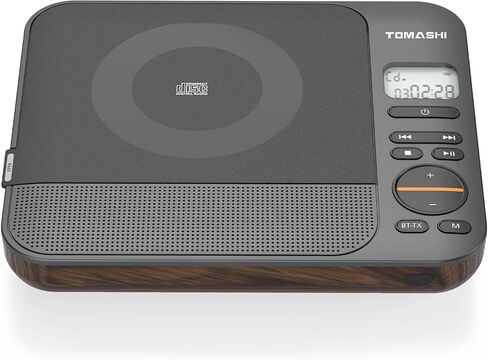 TOMASHI Portable CD Player with Built-in Speaker, Bluetooth Transmit & Receive, Desktop Stereo Player, Rechargeable Battery, Remote Control, Supports USB/TF Card/AUX CD-2 in Saudi Arabia