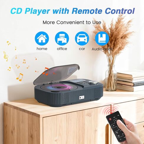 MONODEAL CD Player Portable, White Noise Portable CD Player with Bluetooth | Dual Stereo Speakers FM Radio/USB/AUX,Remote Control,4000mAh Rechargeable CD Players for Car/Home Navy Blue in Kuwait