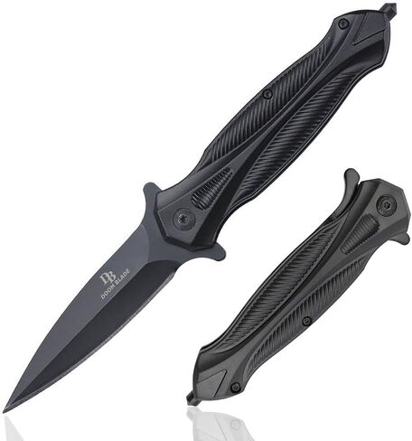 EDC Spring Assist Folding Pocket knife,Glass Breaker, Cool Knives for Outdoor Camping - Military Style - Tactical Knife with Liner Lock (Knife * 1) in Saudi Arabia