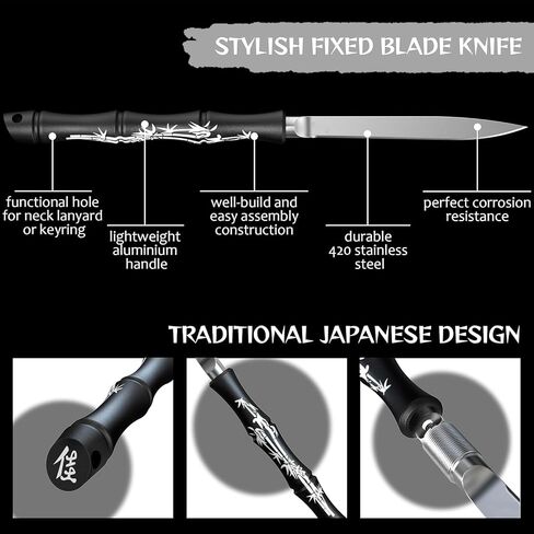 Grand Way 5.5" Knife - Small Black Knife - Japanese Utility - Sharp Knives - Letter and Envelope Opener - Pocket Knife for Men and Women - Multifunction Bike Tools Best Gift Idea 130129-1 in Saudi Arabia