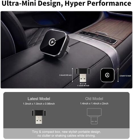 2026 New Wireless CarPlay Adapter, Compatible CarPlay & Android Auto, Plug and Play Wireless CarPlay Dongle, Fast Auto-Connect, Type-C & USB Cable Included, Supports iOS 10+ & Android in Saudi Arabia