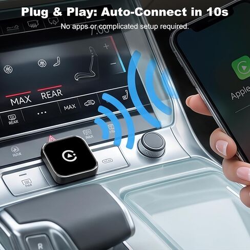 2026 New Wireless CarPlay Adapter, Compatible CarPlay & Android Auto, Plug and Play Wireless CarPlay Dongle, Fast Auto-Connect, Type-C & USB Cable Included, Supports iOS 10+ & Android in Saudi Arabia