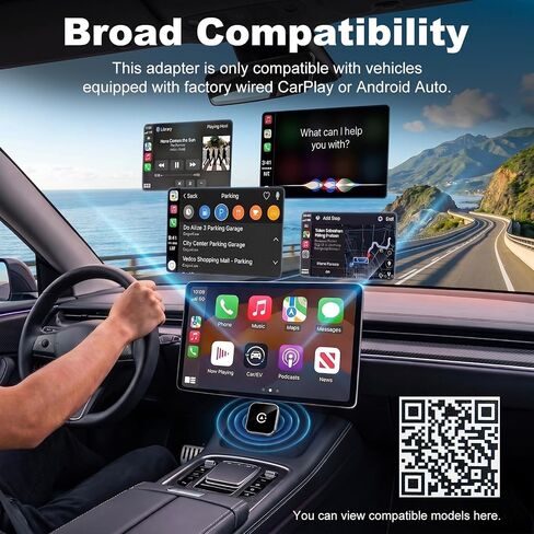 2026 New Wireless CarPlay Adapter, Compatible CarPlay & Android Auto, Plug and Play Wireless CarPlay Dongle, Fast Auto-Connect, Type-C & USB Cable Included, Supports iOS 10+ & Android in Saudi Arabia