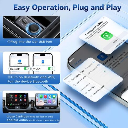 CarlinKit MINI Ultra 3 CarPlay Wireless Adapter for OEM Wired Cars (Black) in Saudi Arabia