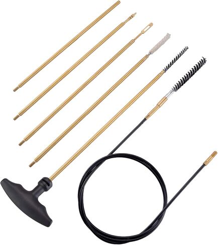 Raiseek .177 Cal & .22 Cal Airgun Cleaning Kit with Cotton Mop Brass Cleaning Rod Nylon Brushes in Zippered Organizer Compact Case in Kuwait