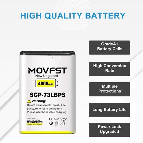 SCP-73LBPS Replacement Battery,4000mAh New 0 Cycle High Capacity Battery Compatible for Kyocera DuraXV Extreme E4810 /DuraXE Epic E4830 Verizon Flip Phone in Kuwait