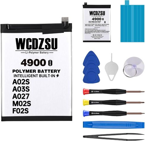 Battery Replacement for Samsung Galaxy A02S A03S M02S F02S A027 High Capacity 4900mAh HQ-50S New 0 Cycle Li-Polymer Battery for Samsung with Repair Tool Kit A025F A025M A025G A037F A037M A037G in Saudi Arabia