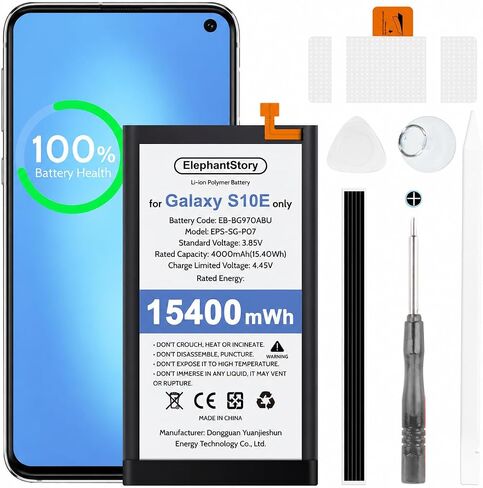 بطارية بديلة ElephantStory لهاتف Samsung Galaxy S10e EB-BG970ABU | بطارية عالية السعة، متوافقة مع هاتف Galaxy S10e SM-G970U G970U1 G970F G970W، تتضمن مجموعة إصلاح in Kuwait