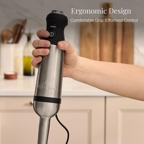 All-Clad Electrics Stainless Steel Immersion Blender 2 Piece Turbo Function 600 Watts Detachable, Variable Speed Control, Hand Blander, 9-1/4-inch in Saudi Arabia