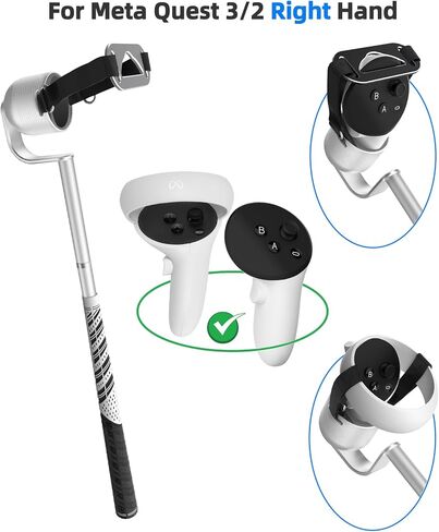 VR Golf Club Attachment for Meta Quest3/2/Quest 3S Aluminium Alloy,90 Degree,Unblock Signal,1:1 Molded Controller Adapter & Fixed Plate (Adjustable in Length) in Saudi Arabia