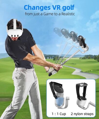 VR Golf Club Attachment for Meta Quest3/2/Quest 3S Aluminium Alloy,90 Degree,Unblock Signal,1:1 Molded Controller Adapter & Fixed Plate (Adjustable in Length) in Saudi Arabia