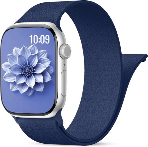 Magnetic Sport Silicone Band for Apple Watch 42mm 40mm 38mm 41mm Women Men | Patented Soft Breathable Loop Strap for iWatch Series 11 10 9 8 7 6 5 4 3 2 1 SE, Waterproof Workout Solo Wristband, Comfort in Kuwait