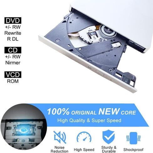 External CD DVD Drive Type-C USB 3.0 Portable CD DVD Burner/Writer Optical Disk Drive Player Reader for MacBook Pro Air iMac Laptop Desktop PC Windows 11/10/8/7 Linux Mac OS in Saudi Arabia