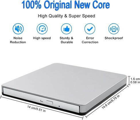 External CD DVD Drive Type-C USB 3.0 Portable CD DVD Burner/Writer Optical Disk Drive Player Reader for MacBook Pro Air iMac Laptop Desktop PC Windows 11/10/8/7 Linux Mac OS in Saudi Arabia