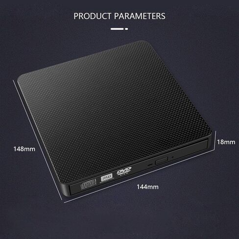 YMY External CD DVD Drive for Laptop, USB3.0 and USB-C 2 in 1 Portable DVD Player CD Burner Reader Writer for Desktop PC Windows 11/10/8/7 Linux Mac OS, Black in Saudi Arabia