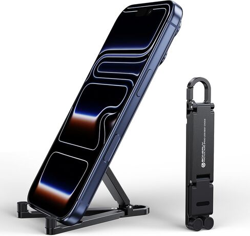 Portable Foldable Pocket Phone Stand with Keychain for Desk Travel(Silver) in Saudi Arabia