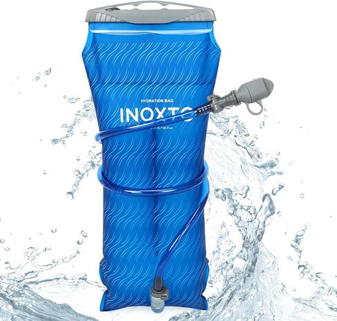 المثانة الترطيب INOXTO 1.5L/2L/3L، المثانة المياه مع عازل خرطوم خزان المياه وصمام عض عالي التدفق لحقيبة الظهر للمشي لمسافات طويلة، خزان مياه مقاوم للتسرب للتخييم وركوب الدراجات والجري in Kuwait