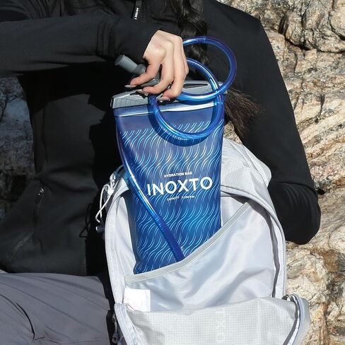 المثانة الترطيب INOXTO 1.5L/2L/3L، المثانة المياه مع عازل خرطوم خزان المياه وصمام عض عالي التدفق لحقيبة الظهر للمشي لمسافات طويلة، خزان مياه مقاوم للتسرب للتخييم وركوب الدراجات والجري in Kuwait