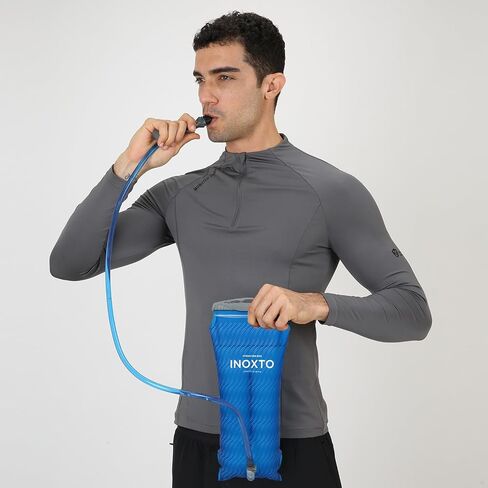 المثانة الترطيب INOXTO 1.5L/2L/3L، المثانة المياه مع عازل خرطوم خزان المياه وصمام عض عالي التدفق لحقيبة الظهر للمشي لمسافات طويلة، خزان مياه مقاوم للتسرب للتخييم وركوب الدراجات والجري in Kuwait