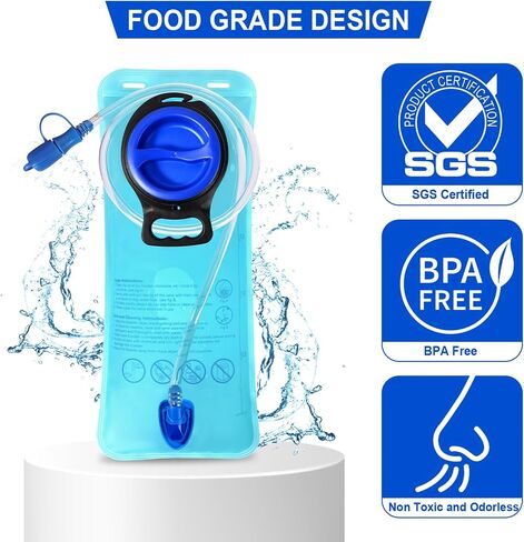 MIYCOO Hydration Bladder, 2L Leak Proof Water Bladder for Hiking Backpack, BPA Free Wide Opening Water Reservoir Bag for Camping, Running, Cycling, Climbing in Saudi Arabia