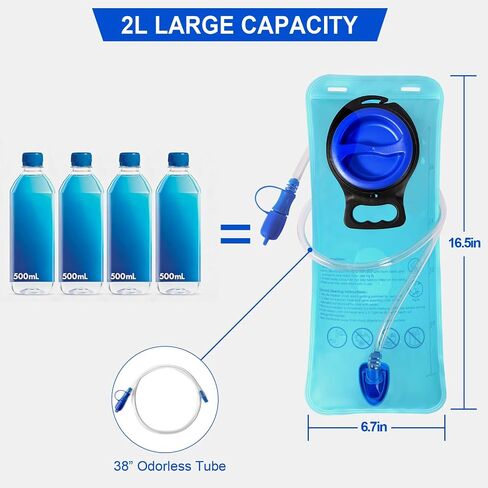 MIYCOO Hydration Bladder, 2L Leak Proof Water Bladder for Hiking Backpack, BPA Free Wide Opening Water Reservoir Bag for Camping, Running, Cycling, Climbing in Saudi Arabia