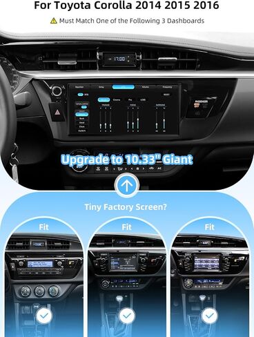Dasaita 10.33" Plug & Play Car Stereo for Toyota Corolla 2014 2015 2016 in Saudi Arabia