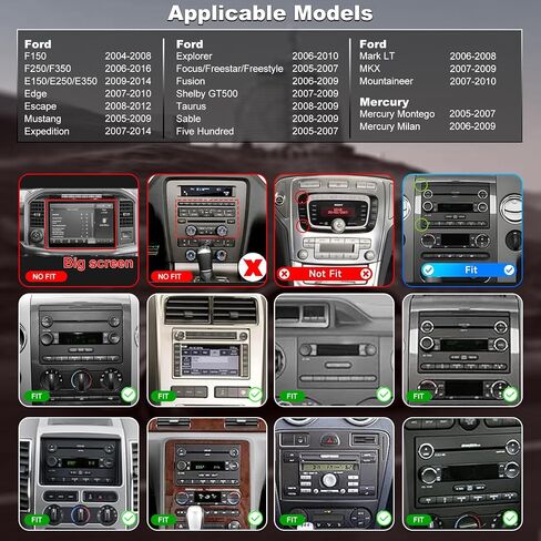 Upgrade Car Radio for Ford F150 F-150 2004-2008, F250/F350 2006-2016, E150/E250/E350 2009-2014, Escape 7 Inch Touchscreen Stereo Headunit with Wireless Carplay Android Auto GPS BT FM 5GWiFi SWC Camera in Saudi Arabia