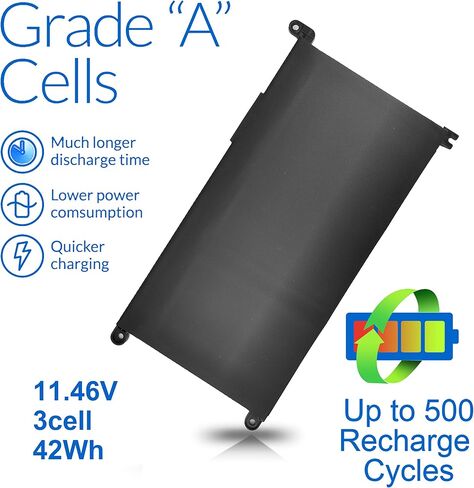 42Wh YRDD6 1VX1H Battery for Dell Inspiron 5482 5485 7586 3583 5491 5591 5481 3310 2-in-1 5593 5584 3493 3593 3793 5480 3582 5581 5590 3584 5493 5585 5594 5598 3501 P93G001 VM732 Vostro 3491 5490 in Saudi Arabia
