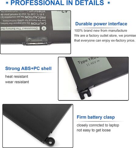 42Wh YRDD6 1VX1H Battery for Dell Inspiron 5482 5485 7586 3583 5491 5591 5481 3310 2-in-1 5593 5584 3493 3593 3793 5480 3582 5581 5590 3584 5493 5585 5594 5598 3501 P93G001 VM732 Vostro 3491 5490 in Saudi Arabia
